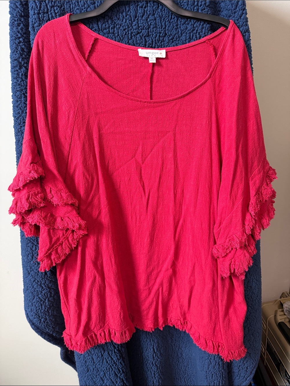 Umgee Red Ruffle Sleeve Tunic (12)